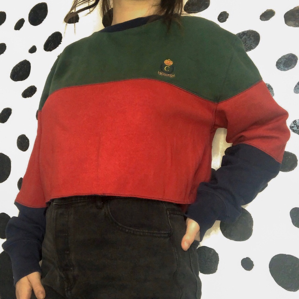 Size medium Chaps longsleeve color block top